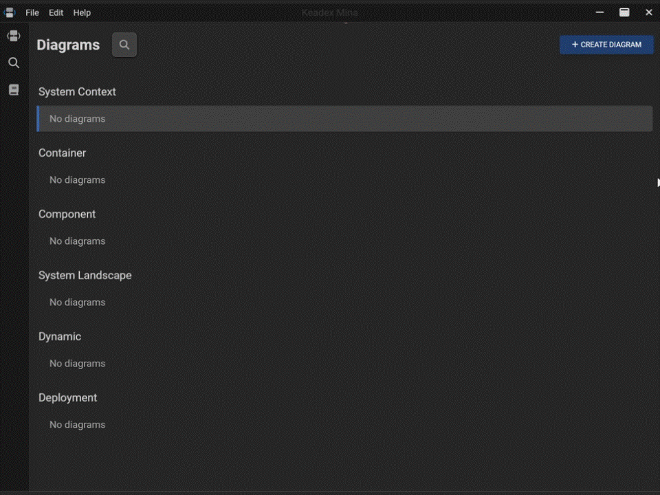 Screenshot of Keadex Mina generatic diagrams with the AI